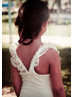 Ivory Chiffon Layered Ankle Length Boho Wedding Flower Girl Dress